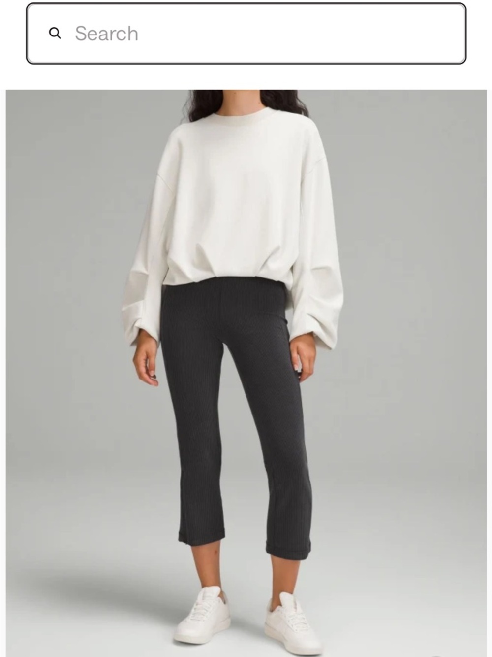 Lululemon grey ribbed leggings cropped 8